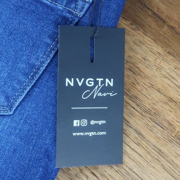 NVGTN NAVI BLUE HIGH RISE WAIST SKINNY JEAN SIZE SMALL NWT - Picture 4 of 10
